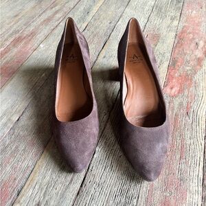 Aquatalia Espresso Brown Pasha Suede Pumps - 10M